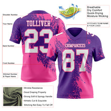 Загрузить изображение в средство просмотра галереи, Custom Purple White-Pink 3D Pattern Abstract Brush Stroke Authentic Football Jersey
