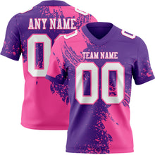 Загрузить изображение в средство просмотра галереи, Custom Purple White-Pink 3D Pattern Abstract Brush Stroke Authentic Football Jersey
