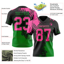 Загрузить изображение в средство просмотра галереи, Custom Black Pink-Grass Green 3D Pattern Abstract Brush Stroke Authentic Football Jersey
