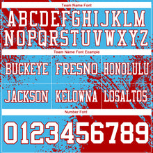 Laden Sie das Bild in den Galerie-Viewer, Custom Sky Blue White-Red 3D Pattern Abstract Brush Stroke Authentic Football Jersey
