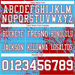 Custom Sky Blue White-Red 3D Pattern Abstract Brush Stroke Authentic Football Jersey