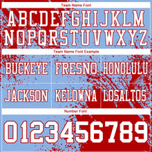 Load image into Gallery viewer, Custom Light Blue White-Red 3D Pattern Abstract Brush Stroke Authentic Football Jersey
