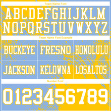 Load image into Gallery viewer, Custom Light Blue White-Yellow 3D Pattern Abstract Brush Stroke Authentic Football Jersey
