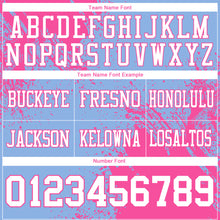 Load image into Gallery viewer, Custom Light Blue White-Pink 3D Pattern Abstract Brush Stroke Authentic Football Jersey

