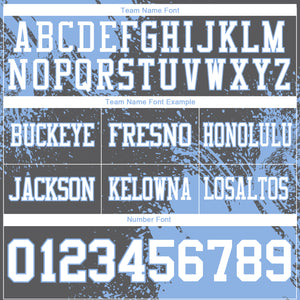 Custom Steel Gray White-Light Blue 3D Pattern Abstract Brush Stroke Mesh Authentic Football Jersey