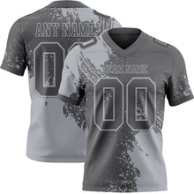 Laden Sie das Bild in den Galerie-Viewer, Custom Steel Gray Gray 3D Pattern Abstract Brush Stroke Authentic Football Jersey
