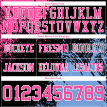 Laden Sie das Bild in den Galerie-Viewer, Custom Black Pink Light Blue-White 3D Pattern Abstract Brush Stroke Authentic Football Jersey
