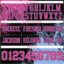 Laden Sie das Bild in den Galerie-Viewer, Custom Black Pink-Light Blue 3D Pattern Abstract Brush Stroke Authentic Football Jersey
