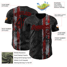Charger l'image dans la galerie, Custom Black Red 3D Hawaii Tropical Palm Leaves Authentic Baseball Jersey

