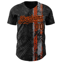 Charger l'image dans la galerie, Custom Black Orange 3D Hawaii Tropical Palm Leaves Authentic Baseball Jersey
