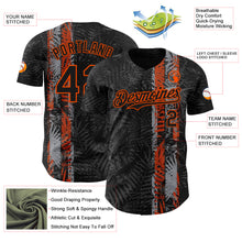 Charger l'image dans la galerie, Custom Black Orange 3D Hawaii Tropical Palm Leaves Authentic Baseball Jersey
