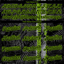 Загрузить изображение в средство просмотра галереи, Custom Black Neon Green 3D Hawaii Tropical Palm Leaves Authentic Baseball Jersey
