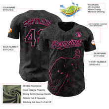 Load image into Gallery viewer, Custom Black Pink 3D Hawaii Tropical Palm Leaves And Animal Leopard Authentic Baseball Jersey
