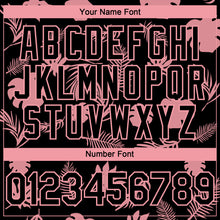 Load image into Gallery viewer, Custom Black Medium Pink 3D Hawaii Palm Leaves Authentic Baseball Jersey
