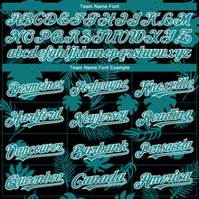 Load image into Gallery viewer, Custom Black Teal-White 3D Hawaii Palm Leaves Authentic Baseball Jersey
