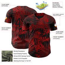 Charger l'image dans la galerie, Custom Black Red 3D Hawaii Palm Leaves Authentic Baseball Jersey
