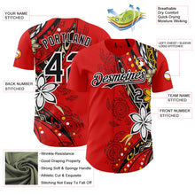 Charger l'image dans la galerie, Custom Red Black-White 3D Hawaii Flower Authentic Baseball Jersey
