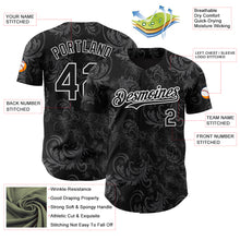 Загрузить изображение в средство просмотра галереи, Custom Black White 3D Pattern Design Flower Authentic Baseball Jersey
