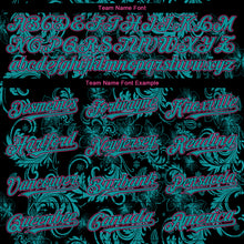 Charger l'image dans la galerie, Custom Black Pink-Teal 3D Pattern Design Flower Authentic Baseball Jersey
