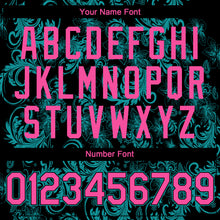 Charger l'image dans la galerie, Custom Black Pink-Teal 3D Pattern Design Flower Authentic Baseball Jersey
