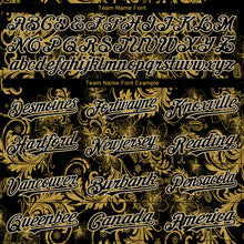 Load image into Gallery viewer, Custom Black Old Gold-White 3D Pattern Design Flower Authentic Baseball Jersey
