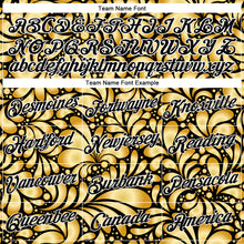 Load image into Gallery viewer, Custom Stitched Black White 3D Pattern Design Golden Subtle Floral Sports Pullover Sweatshirt Hoodie
