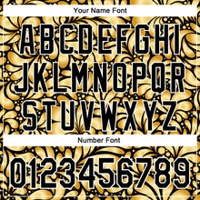Load image into Gallery viewer, Custom Stitched Black White 3D Pattern Design Golden Subtle Floral Sports Pullover Sweatshirt Hoodie
