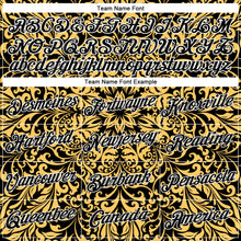 Load image into Gallery viewer, Custom Stitched Black White 3D Pattern Design Golden Subtle Floral Sports Pullover Sweatshirt Hoodie
