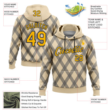Custom Stitched City Cream Gold Steel Gray-Navy 3D Pattern Design Line Geometric Shape Sports Pullover Sweatshirt Hoodie