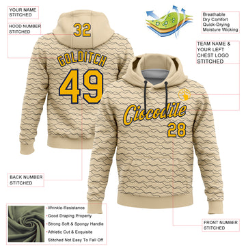 Custom Stitched City Cream Gold-Navy 3D Pattern Design Line Geometric Shape Sports Pullover Sweatshirt Hoodie