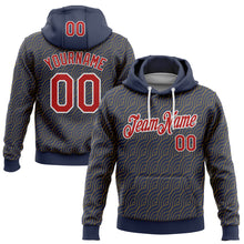 Загрузить изображение в средство просмотра галереи, Custom Stitched Navy Red Gold-White 3D Pattern Design Wave Geometric Shape Sports Pullover Sweatshirt Hoodie
