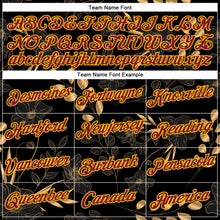 Load image into Gallery viewer, Custom Stitched Black Crimson-Yellow 3D Pattern Design Golden Subtle Floral Sports Pullover Sweatshirt Hoodie
