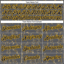 Load image into Gallery viewer, Custom Stitched Steel Gray Navy-Gold 3D Pattern Design Golden Subtle Floral Sports Pullover Sweatshirt Hoodie
