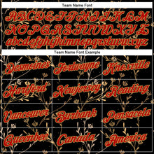 Load image into Gallery viewer, Custom Stitched Black Red-Old Gold 3D Pattern Design Golden Subtle Floral Sports Pullover Sweatshirt Hoodie
