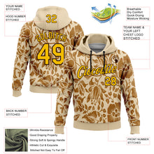 Загрузить изображение в средство просмотра галереи, Custom Stitched City Cream Yellow-Brown 3D Pattern Design Golden Subtle Floral Sports Pullover Sweatshirt Hoodie

