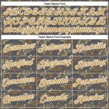 Load image into Gallery viewer, Custom Stitched Steel Gray Old Gold-White 3D Pattern Design Golden Subtle Floral Sports Pullover Sweatshirt Hoodie
