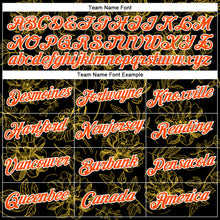 Load image into Gallery viewer, Custom Stitched Black Orange-White 3D Pattern Design Golden Subtle Floral Sports Pullover Sweatshirt Hoodie
