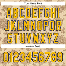 Загрузить изображение в средство просмотра галереи, Custom Stitched City Cream Gold-Navy 3D Pattern Design Subtle Floral Sports Pullover Sweatshirt Hoodie
