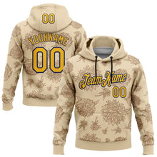 Загрузить изображение в средство просмотра галереи, Custom Stitched City Cream Gold-Navy 3D Pattern Design Subtle Floral Sports Pullover Sweatshirt Hoodie
