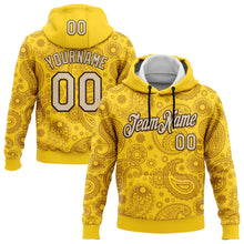 Load image into Gallery viewer, Custom Stitched Yellow City Cream-Brown 3D Pattern Design Ethnic Paisley Floral Bandana Sports Pullover Sweatshirt Hoodie
