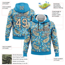 Загрузить изображение в средство просмотра галереи, Custom Stitched Panther Blue City Cream-Brown 3D Pattern Design Ethnic Paisley Floral Bandana Sports Pullover Sweatshirt Hoodie
