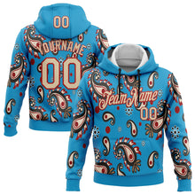 Load image into Gallery viewer, Custom Stitched Panther Blue City Cream-Red 3D Pattern Design Ethnic Paisley Floral Bandana Sports Pullover Sweatshirt Hoodie
