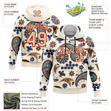 Laden Sie das Bild in den Galerie-Viewer, Custom Stitched Cream City Cream-Red 3D Pattern Design Ethnic Paisley Floral Bandana Sports Pullover Sweatshirt Hoodie
