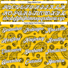 Load image into Gallery viewer, Custom Stitched Yellow White-Steel Gray 3D Pattern Design Ethnic Paisley Floral Bandana Sports Pullover Sweatshirt Hoodie
