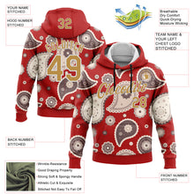 Charger l&#39;image dans la galerie, Custom Stitched Red Old Gold-White 3D Pattern Design Ethnic Paisley Floral Bandana Sports Pullover Sweatshirt Hoodie
