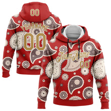 Charger l&#39;image dans la galerie, Custom Stitched Red Old Gold-White 3D Pattern Design Ethnic Paisley Floral Bandana Sports Pullover Sweatshirt Hoodie
