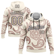 Laden Sie das Bild in den Galerie-Viewer, Custom Stitched Cream City Cream-Navy 3D Pattern Design Ethnic Paisley Floral Bandana Sports Pullover Sweatshirt Hoodie
