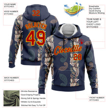 Laden Sie das Bild in den Galerie-Viewer, Custom Stitched Navy Red-Yellow 3D Pattern Design Ethnic Paisley Floral Bandana Sports Pullover Sweatshirt Hoodie
