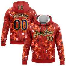 Charger l&#39;image dans la galerie, Custom Stitched Red Navy-Gold 3D Pattern Design Ethnic Paisley Floral Bandana Sports Pullover Sweatshirt Hoodie
