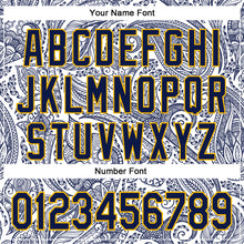Загрузить изображение в средство просмотра галереи, Custom Stitched White Navy-Gold 3D Pattern Design Ethnic Paisley Floral Bandana Sports Pullover Sweatshirt Hoodie

